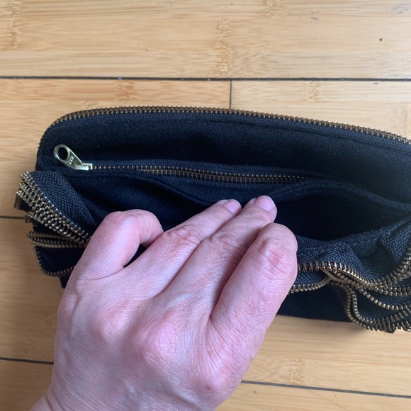 J. Crew Zipper Ruffle Design Wallet Clutch - Picture 3 of 6